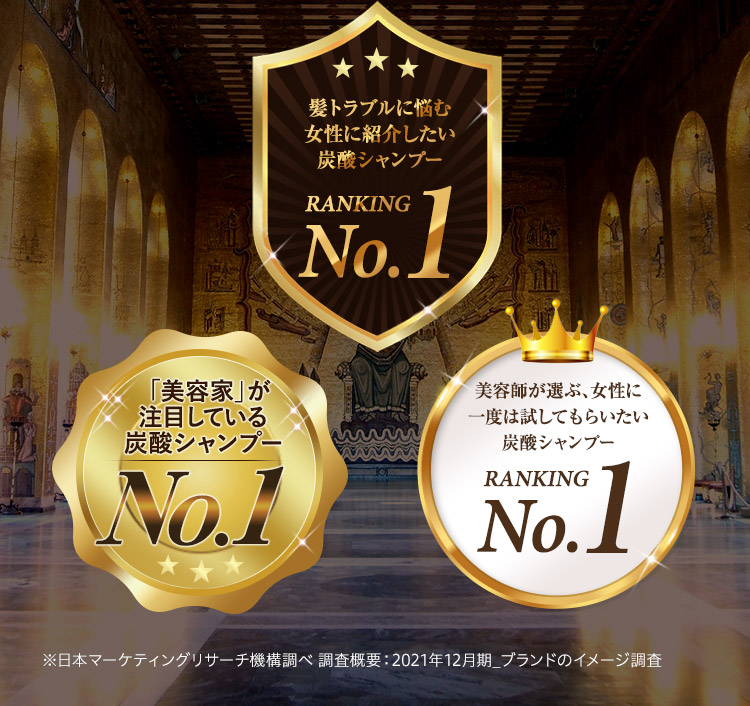皆さまにご好評いただき　シャンプー部門ランキング　3冠獲得！