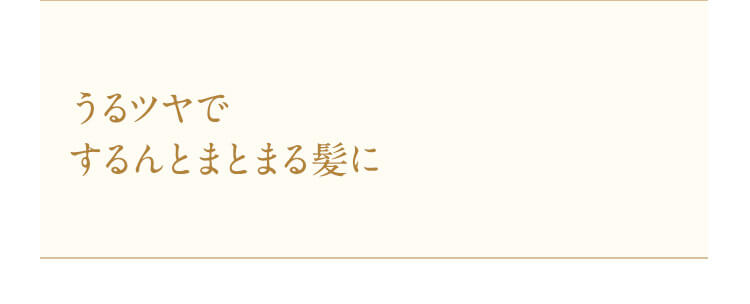 うるツヤでするんとまとまる髪に