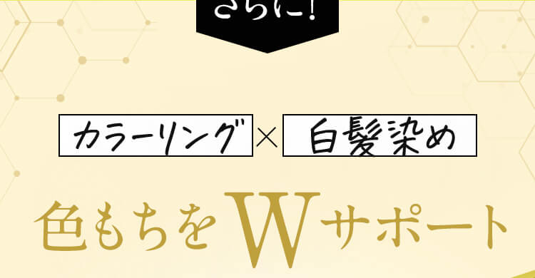 カラーリング×白髪染め　色もちを      サポート